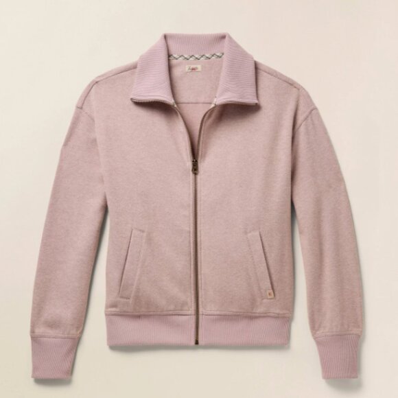 Faherty Legend™ Lounge Full Zip - Blush Twill Sweatshirt - Picture 2 of 11